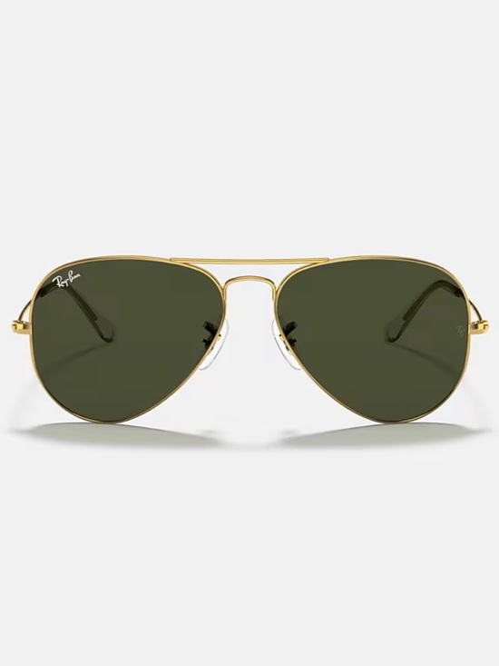 Ray-Ban ‘RB 3025 Aviator Classic Large Metal Frames’ in Gold w/ Green Lenses 58 main image 13